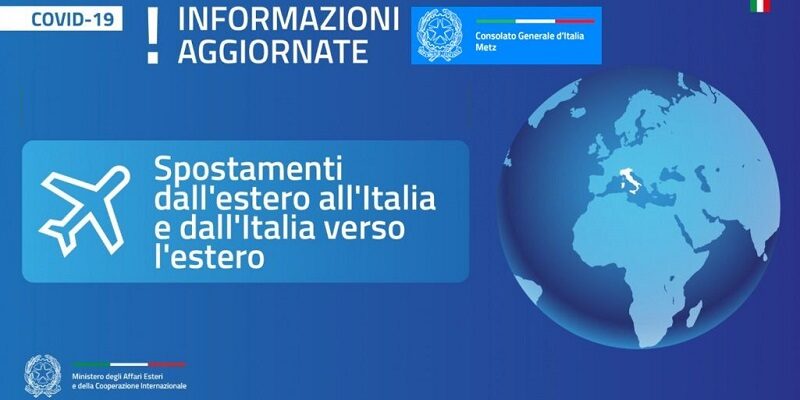 Nuova disciplina per spostamenti da e verso l’estero